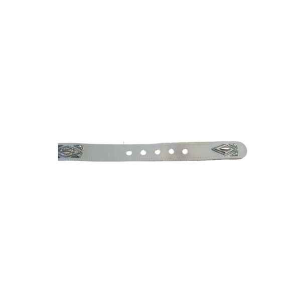 Laurel belt leather with a round, ornate metallic buckle Size 40 main image 6